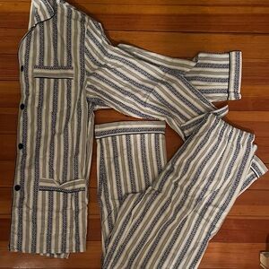NEW: Men’s Striped Blue and White Pajama Set | M